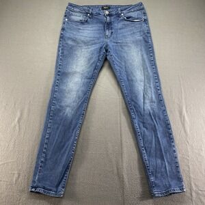 NovaMen Jeans Mens 36 Blue Medium Wash Slim Fit Stretch Hipster RN 141181